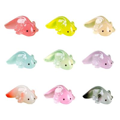 10/20Pcs Colorful Luminous Mini Salamander Cute Tiny Axolotls for Garden Landscape Aquarium Dollhouse Decoration,10pc