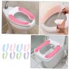 FUTUREORYY 8 Pairs of Washable Polar Fleece Toilet Seat Cushions Thickened Non-Slip Toilet Covers for Winter Soft Suitable for Home Use Random Color view 3