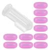 Dioche 10 Pcs Baby Finger Toothbrush Set, Soft Silicone Oral Cleaning Massage Toothbrush for Newborn (Pink Shell) view 1
