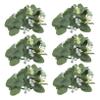 Cabilock 6pcs Artificial Eucalyptus Candle Rings Wreaths Timeless Greenery Pillar Holders for Table Centerpieces Home Decor for Weddings and Spring Celebrations view 1