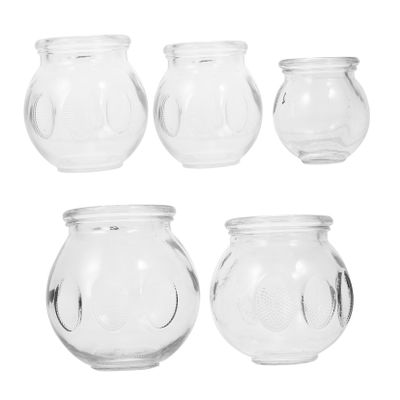 Ipetboom 5Pcs Glass Cupping for Home Use Thickened Vacuum Cupping Therapy Cups for Improved and to Clean for All Body Parts