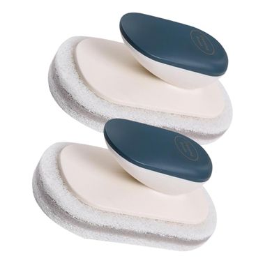 HOLIDYOYO 2Pcs Dark Sponge Brush with Handle Super Absorbent Dish Washing Scrubbers for Home Cleaning for Kitchen and Bathroom Use Durable