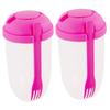ABOOFAN 2pcs Salad Cups Fork Lid Salad Containers Multi-purpose Meal Shaker Cups Large Capacity Portable for Outdoor School Fitness view 1