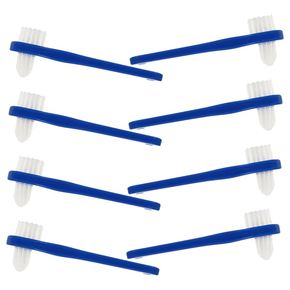 Beaupretty 8PCS Portable Double-Head Dental Brush Set Multi-Functional Mini Denture Cleaning Tool for Travel Household Use