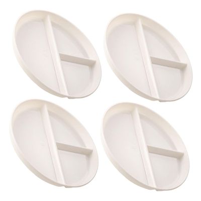 Unomor 4Pcs Divided Plate for Portion Control Reusable Food Tray for Adults Easy to Clean Diet Serving Dish for Healthy Eating and Meal Prep