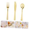 Golden Plastic Cutlery Set, 30 Piece Disposable Party Tableware view 4