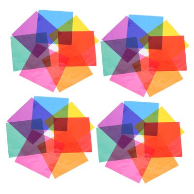 BELLIFFY 28pcs Multi-Color Cellophane Paper Sheets for Wrapping and DIY Crafts 10cm Square Decorative Cellophane Light Diffuser for Parties and Art Projects
