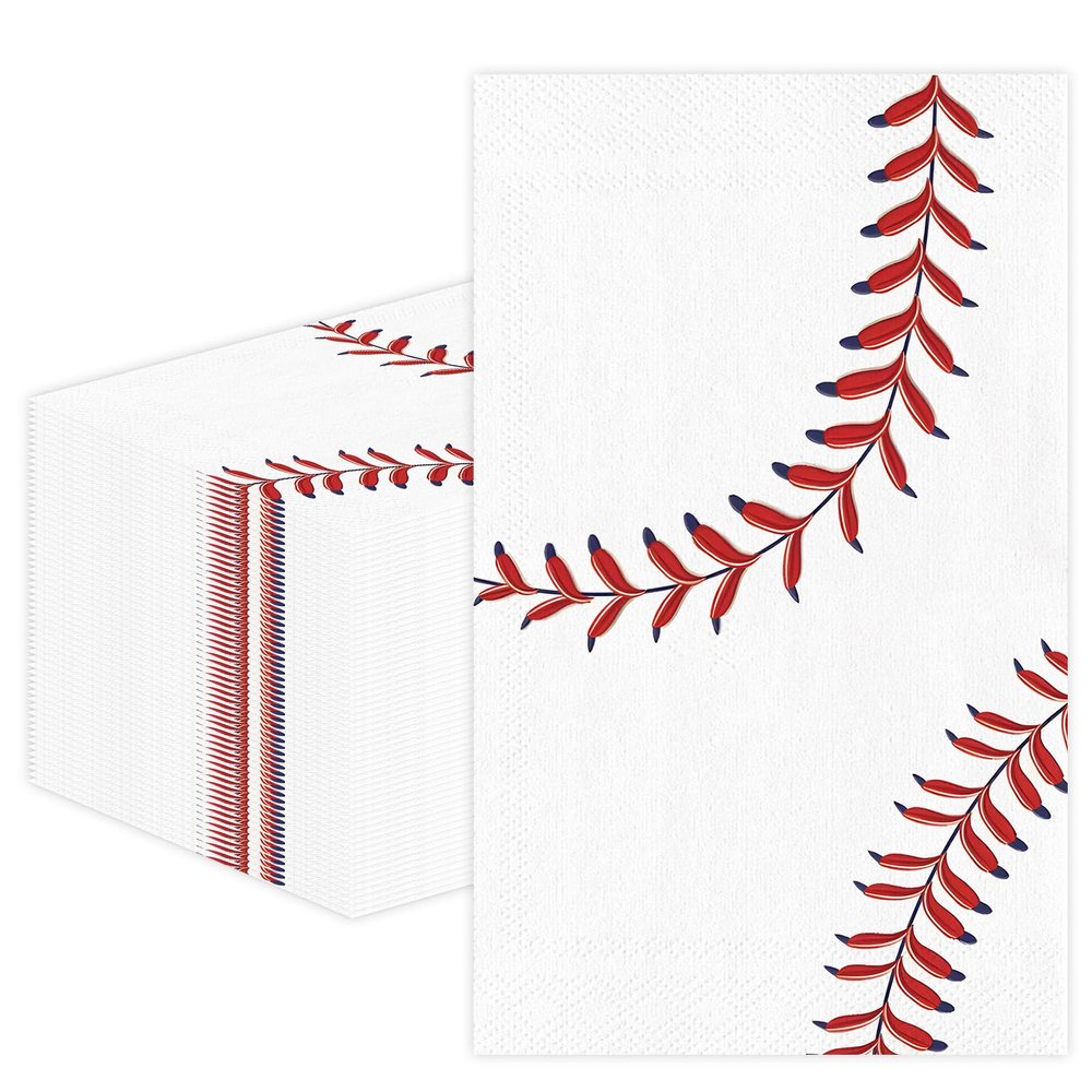 100 PCS Baseball Paper Napkins, Disposable Baseball Bathroom Guest Hand Towels Sports Theme Dinner Napkins Decorative for Kitchen Home Birthday Baby Shower Party Decoration (Baseball)