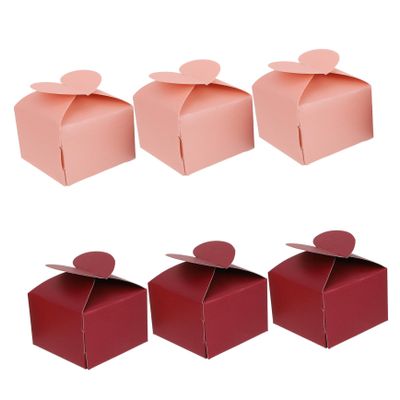 Uonlytech 50Pcs Heart Wedding Candy Boxes Square Wrapping Box for Weddings Birthdays Bridal Favors Recyclable and Reusable Festive Decor