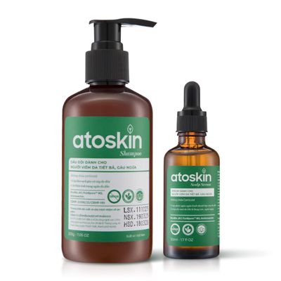 Atoskin Shampoo & Atoskin Scalp Duo for Flaky, Oily, or Sensitive Scalp Gentle Formula with Botanical Extracts