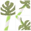 BUTIFULSIC 10-Pack High Glitter Monstera Leaf Drinking Straws Disposable Paper Straws for Hawaiian Party Supplies Cocktail and Luau Drinks Party Accessories view 4