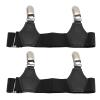 Dam Skerisi 2 Pcs Adjustable Sock Garters with Stainless Steel Double Duckbill Clips, Non Slip Elastic Sock Suspenders for Securely Holding Thigh High Socks, Leg Warmers and Boot Socks view 1