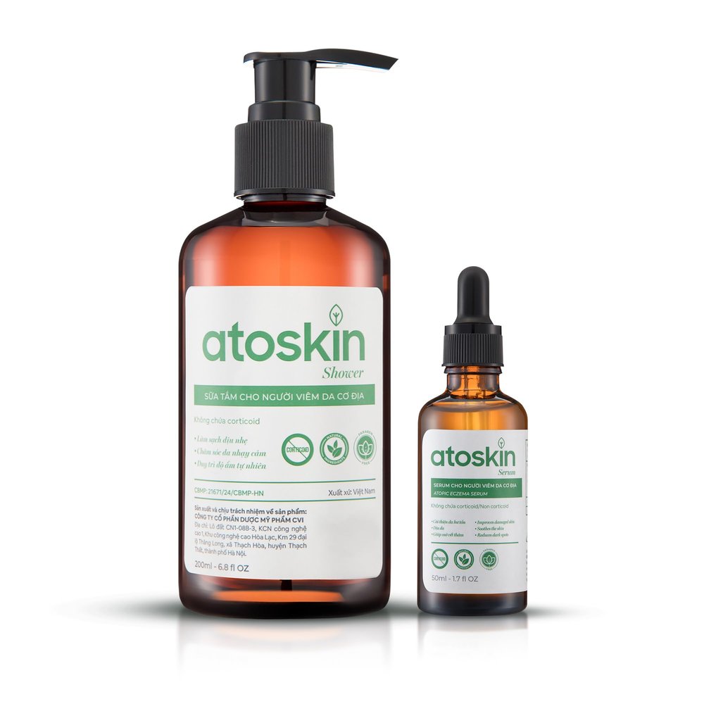 Atoskin Shower & Atoskin Serum - for Eczema, Psoriasis - Daily Body & Skin Care Duo with Botanical Extracts Helps Improve Dry, Flaky, Itchy Skin