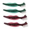 GOOHOCHY 4Pcs Denture Cleaning Brush Dual Head Hard Bristle Tool for False Care Slip Handle Portable Design for Seniors Essential Denture Care Supplies view 1