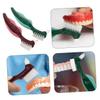 GOOHOCHY 4Pcs Denture Cleaning Brush Dual Head Hard Bristle Tool for False Care Slip Handle Portable Design for Seniors Essential Denture Care Supplies view 3