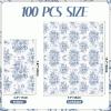 100 PCS Blue Floral Paper Napkins, Disposable Blue & White Flowers Bathroom Guest Hand Towels Decoupage Dinner Napkins Decorative for Kitchen Wedding Birthday Bridal & Baby Shower Party Decoration view 2