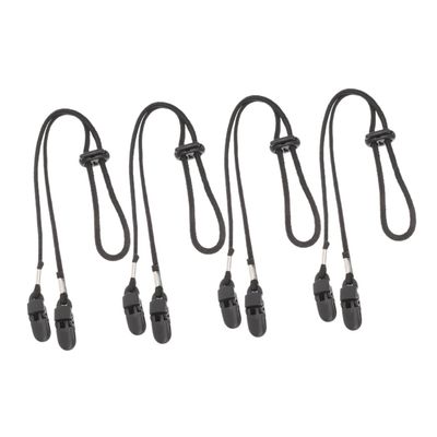Beavorty 4Pcs Adjustable Hat Strap Clips Windproof Retainers for Fishing Boating Outdoor Sports Removable Chin Straps for Comfortable and Secure Fit Black