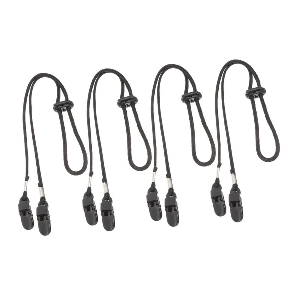 Beavorty 4Pcs Adjustable Hat Strap Clips Windproof Retainers for Fishing Boating Outdoor Sports Removable Chin Straps for Comfortable and Secure Fit Black