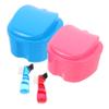 OATIPHO 2sets Denture Toothbrush Case Dentures Cleaning Kit Travel Retainer Case Leak Bath for Home Travel view 1