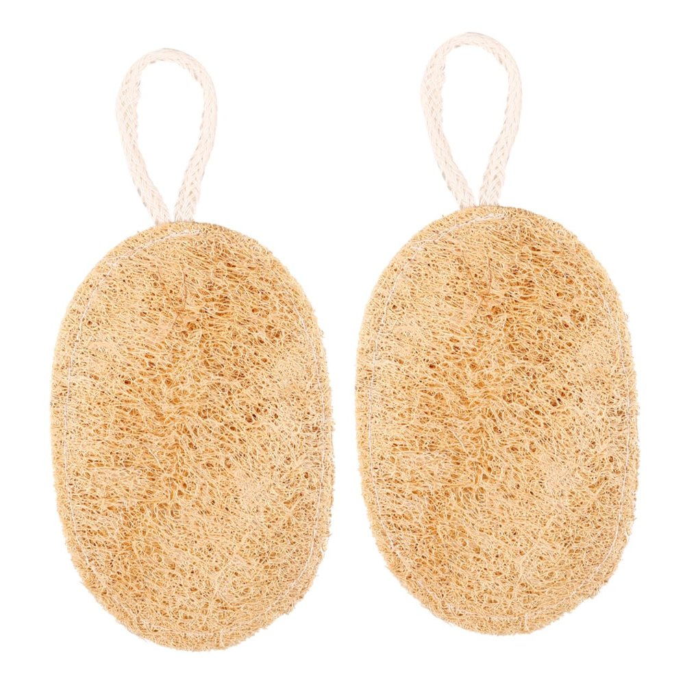 PACKOVE 2pcs Thickened Loofah Scrubber Sponge for Kitchen Cleaning Dishwashing Sponge Suitable for Dish Types