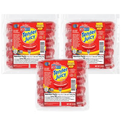 Purefoods Tender Juicy Hotdog Cheese, 3 Packs (12 oz), Filipino Favorites, Filipino Food