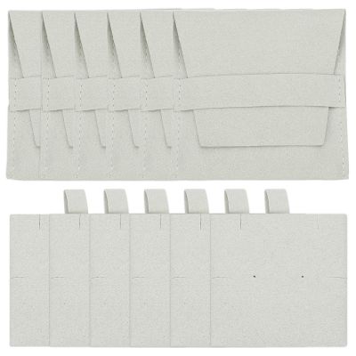 PATIKIL 6pcs 8x8cm Microfiber Jewelry Pouches for Necklaces Earrings,Gray