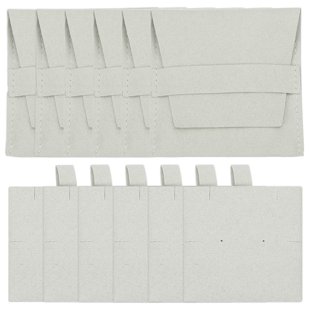 PATIKIL 6pcs 8x8cm Microfiber Jewelry Pouches for Necklaces Earrings,Gray