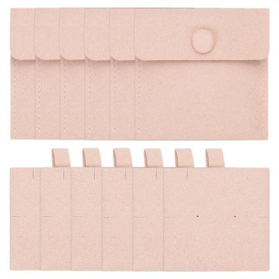 PATIKIL 6pcs 8x8cm Microfiber Jewelry Pouches Snap Button,Pink