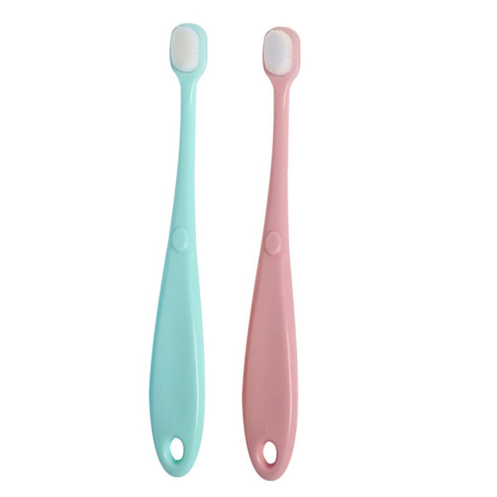 DEARMAMY 2Pcs Toothbrush Ultra Fine Bristle Oral Cleaner for Newborns Soft and Durable