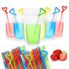 200pcs Clear Drink Pouches with 200 Straws 16oz Reusable, Leak-Proof Plastic Juice Bags for Smoothies, Cocktails & Hot/Cold Beverages view 1