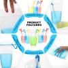 200pcs Clear Drink Pouches with 200 Straws 16oz Reusable, Leak-Proof Plastic Juice Bags for Smoothies, Cocktails & Hot/Cold Beverages view 3
