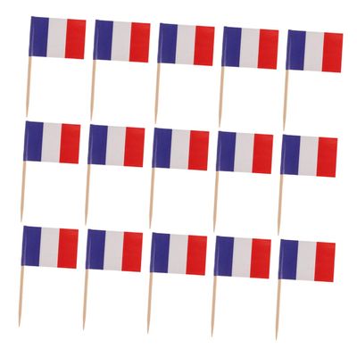 300pcs Flag Toothpicks Wooden Paper Picks for Events and Bars
