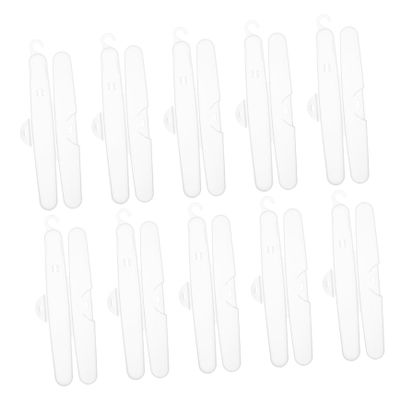 Beavorty 10Pcs Portable Toothbrush Cases Travel Toothbrush Containers with Smooth Edges Durable Material for Camping Travel Storage Transparent Design for Easy Access
