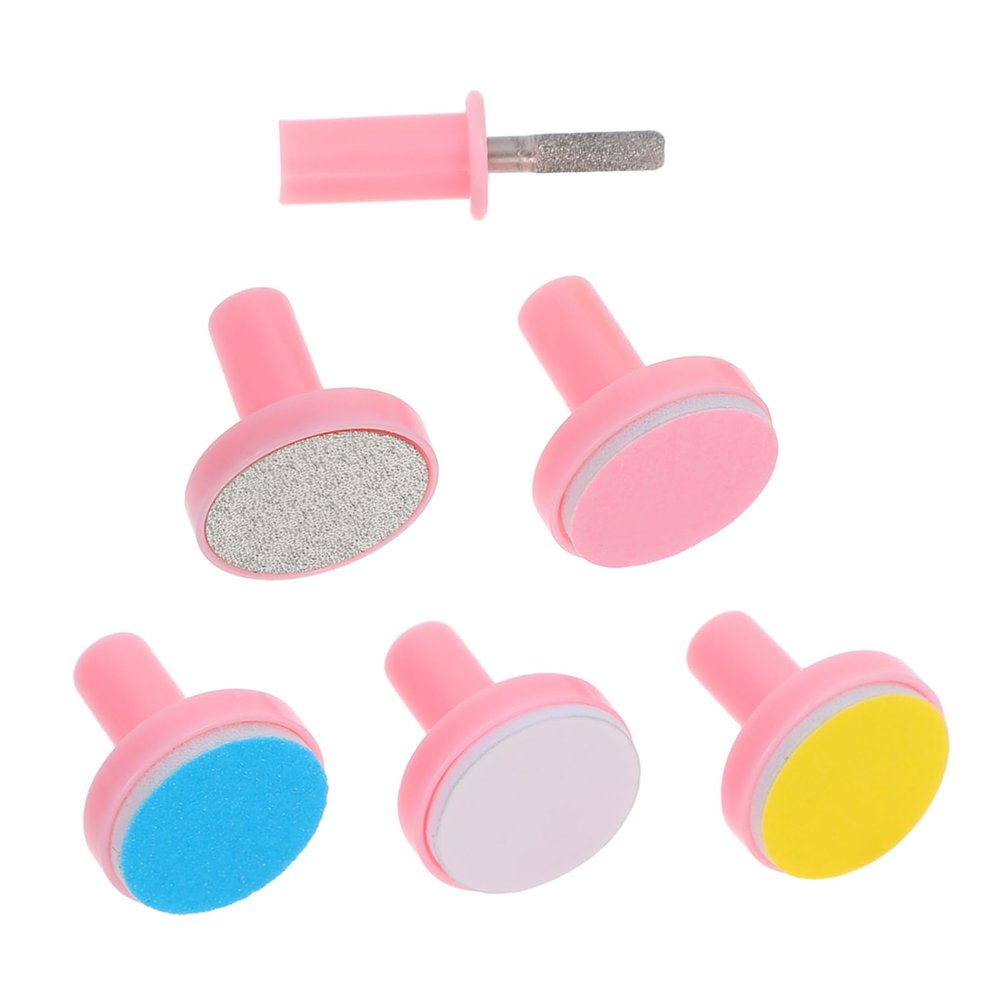 BESTYASH 6Pcs Replacement Pads for Electric Nail Buffer Safe Grooming for Newborns Design Easy to Replace Pink Color