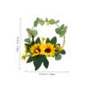 Cabilock 1Pc Artificial Sunflower Garland Wreath Iron Art Wall Hanging Decoration for Home Wedding and Festive Sunflower Floral Design for Wall and Door view 2
