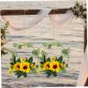 Cabilock 1Pc Artificial Sunflower Garland Wreath Iron Art Wall Hanging Decoration for Home Wedding and Festive Sunflower Floral Design for Wall and Door view 3