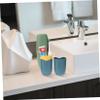 SKISUNO 2Pcs Travel Toothbrush Cup Toothpaste Case Portable Washing Cup Green and Blue for Camping Business Trips Easy Open Design Multi Purpose Storage view 4