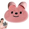 Shower Foot Scrubber Mat with Non-Slip Suction Cups,2025 New Shower Mat with Suction Cups and Drain Holes,Rabbit-Shaped Silicone Foot Scrubber in Shower for Men & Women (red, S) view 1