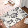 Front Door Mat Indoor Outdoor Welcome Mat, Hand Drawn Teapots and Cups Doormat Easy Clean Entryway Mats Stain and Fade Resistant Entry Rug Absorbent Flannel Bath Mats 16 x 24 Inch view 1