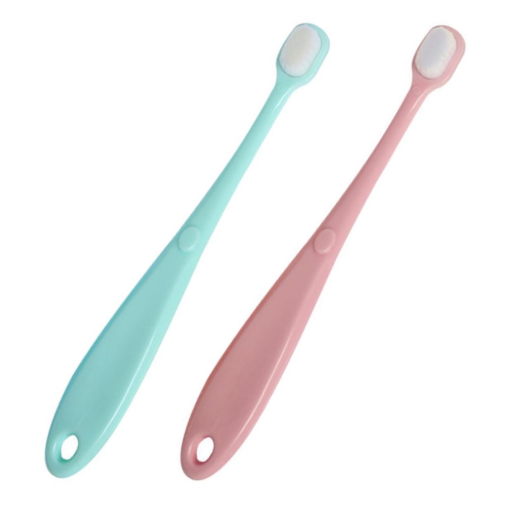 NIYANGLE 2Pcs Toothbrush Soft Bristle Toothbrush for Oral Care Durable Material Colors