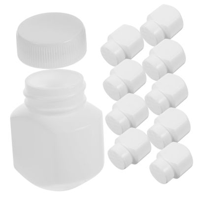 KOMBIUDA 10Pcs Portable Hdpe Medicine Bottles with Caps Travel Storage Organizer Leakproof Seals Light Design for Medication Protection and