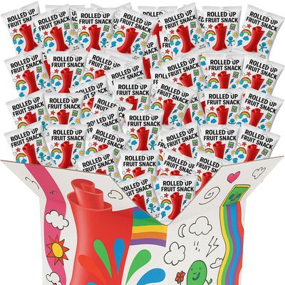 Fruit Rolled Up Variety Snack Pack Individually Wrapped Strawberry Blue Razzberry 64 Count