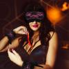 FRESHME Blindfold for Adults Couples - 3 Pcs Rose Red Fuchsia Blackout Cute Lovely Sleeping Eye Mask Cover Blind Folds and Hand Ties Set for Grownups Women Her Girlfriend Wife Bedroom Night Time Gift view 3