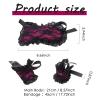FRESHME Blindfold for Adults Couples - 3 Pcs Rose Red Fuchsia Blackout Cute Lovely Sleeping Eye Mask Cover Blind Folds and Hand Ties Set for Grownups Women Her Girlfriend Wife Bedroom Night Time Gift view 4