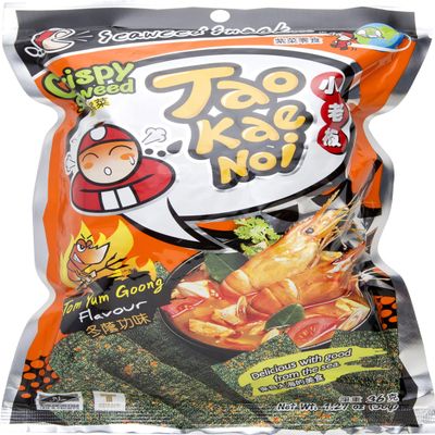 6 Packs Tao Kae Noi Tempura Seaweed 25g (Large, Tom Yum Goong)