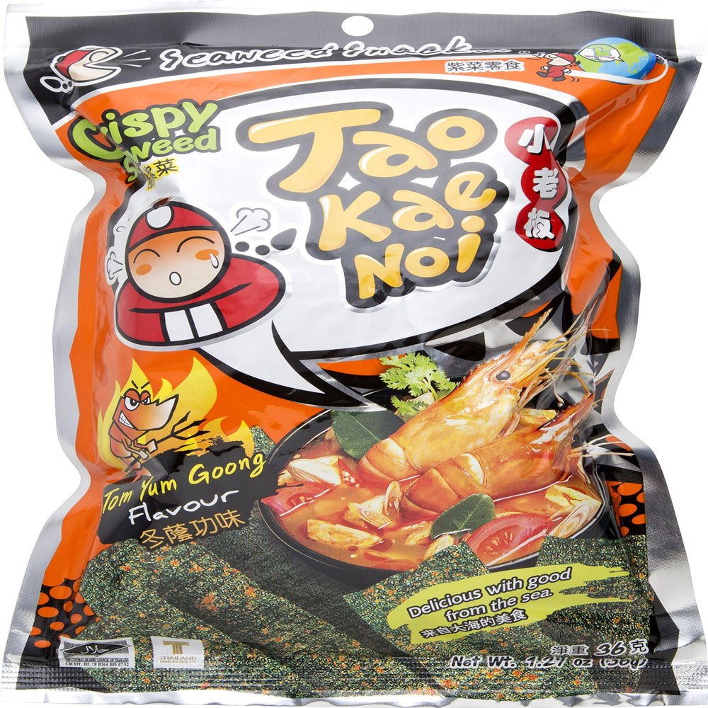 6 Packs Tao Kae Noi Tempura Seaweed 25g (Large, Tom Yum Goong)