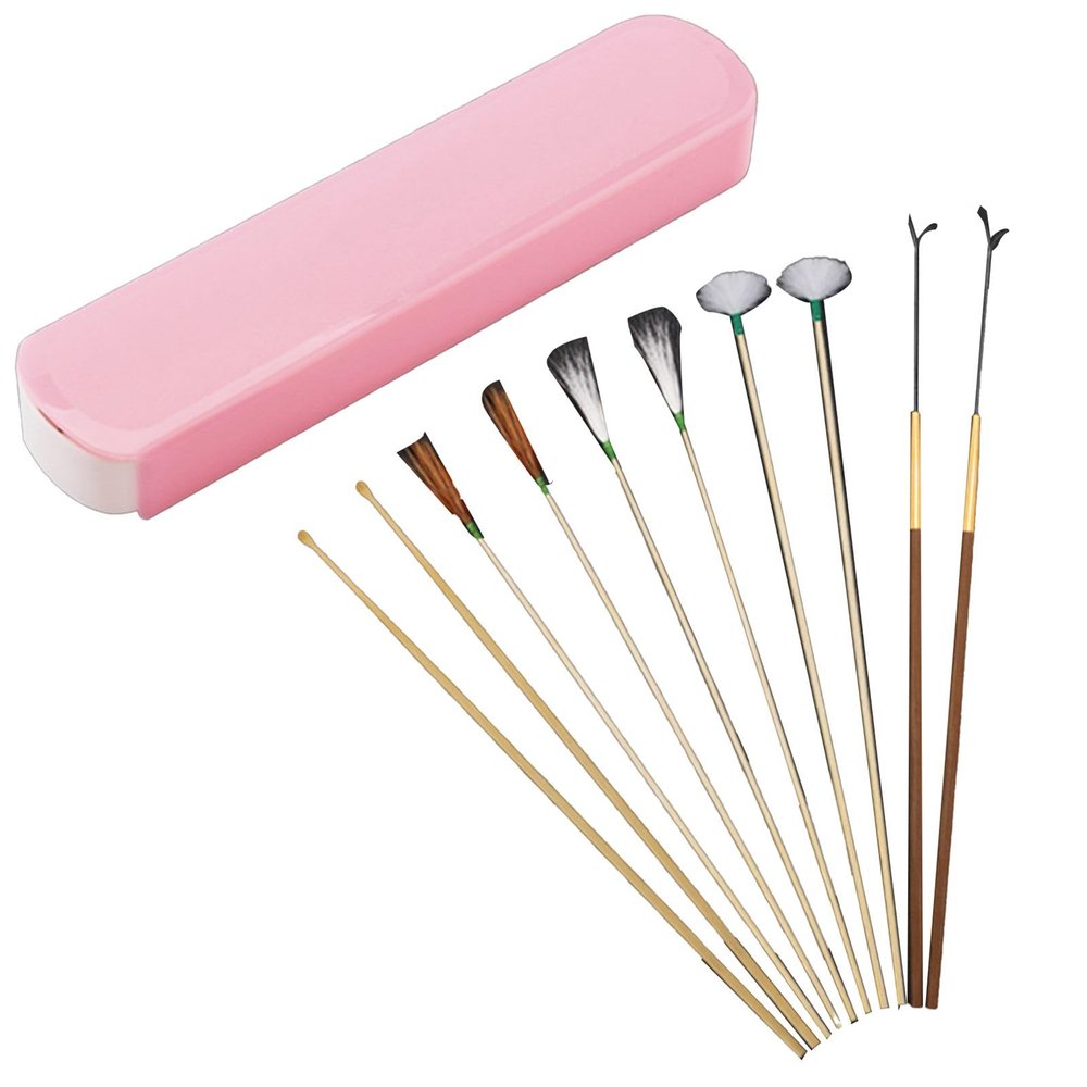 ZJchao Ear Massage Set Stainless Steel Earwax Remover Luminous Pick for Home Travel Use 10pcs (4)