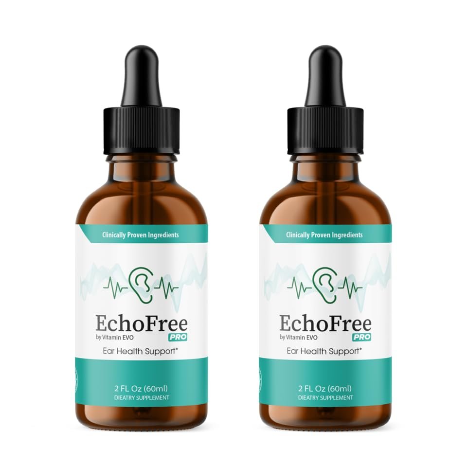 (2 Pack) Echo Free Tinnitus Drops, Official EchoFree Natural Support Liquid, EchoFree Pro Ear Health Support Supplement, Echofree for Ringing Ears Advanced Formula Reviews, 2 Month Supply 60 Servings