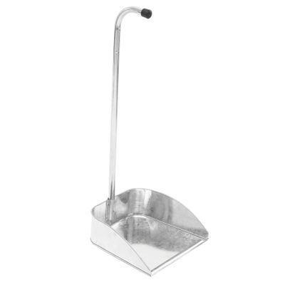 ORFOFE Galvanized Iron Dustpan Long Handle Rustproof Cleaning Supplies for Home Office Indoor Outdoor Use Sturdy Garbage Shovel for Efficient Waste Collection
