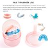 Mckkor Leak Proof Travel Denture Bath Case for Full Dentures, Denture Cups for Soaking Dentures, Denture Container Cups with Brush for Dentures, Aligner, Retainers, Mouth Guard (Transparent Rouge) view 2